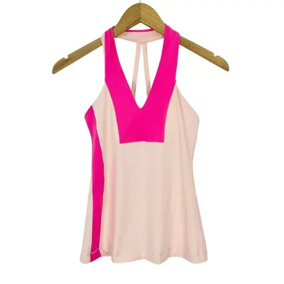 Lululemon Open Soul Halter Neck Tank Parfait Pink Pinkelicious Size 4 - Picture 1 of 7